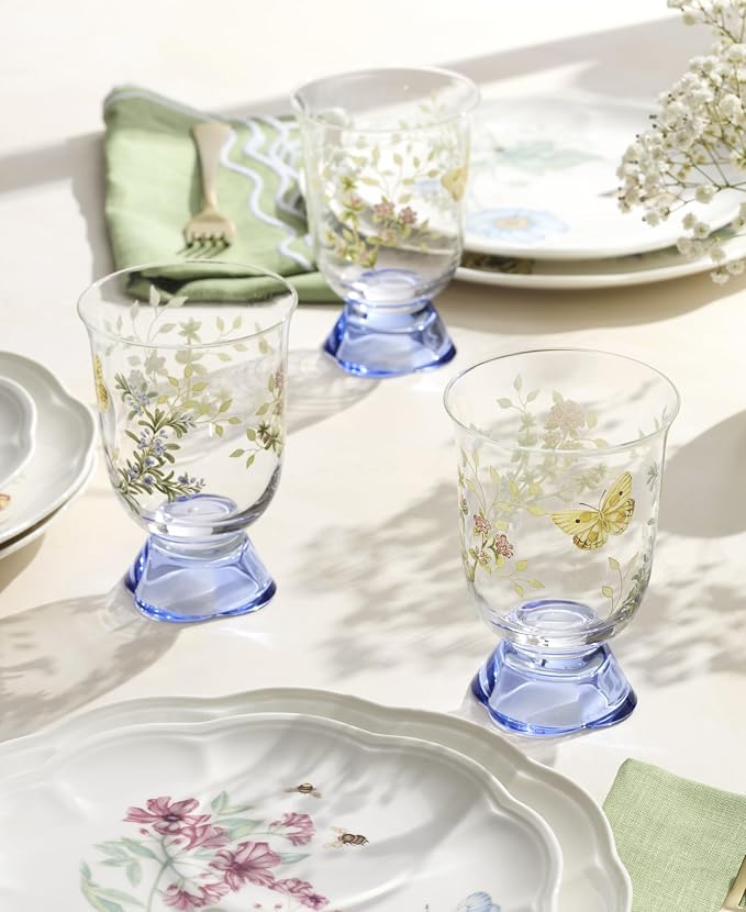 Lenox 897832 Butterfly Meadow Herbs Short Tumblers, Set Of 4
