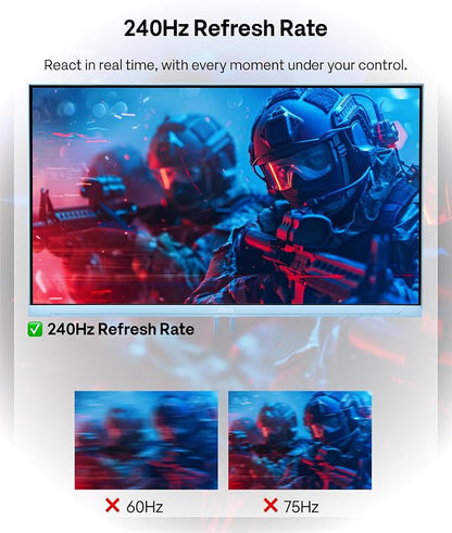 Pixio PX249 Wave Blue 24 inch 240Hz Refresh Rate FHD 1080p Resolution Fast IPS Panel 1ms GTG Response Time Built-in Speakers Gaming Monitor with Adaptive Sync