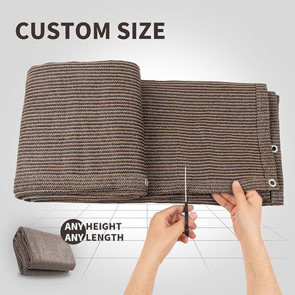 LOVE STORY Custom Size 2'6''x3' Brown Balcony Privacy Screen,UV Block Privacy Fence Screen,90% Shield for Outdoor Pool Garden Apartment Railing