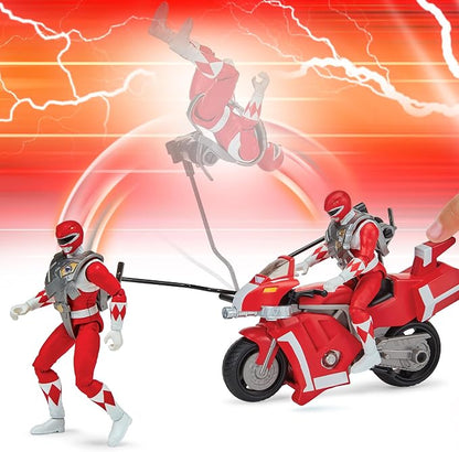 Power Rangers Mighty Morphin Re-Ignition - Tyrannosaurus Battle Bike with Red Ranger Figure by Playmates Toys
