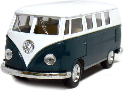 KiNSMART 1962 Volkswagen Classic Bus 1:32 Scale 5" Die Cast Metal Model Toy Van Pullback Acation (Green)