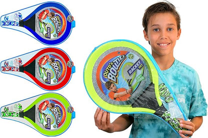 Badminton Set with 2 Rackets, Beach Ball and Birdie - Assorted Colors - Light Paddle Ball Tennis Racket Outdoor Games Beach Toy Set 5135