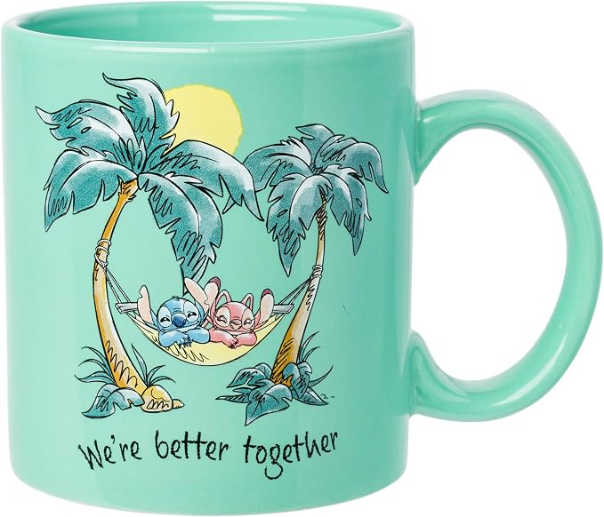 Silver Buffalo Disney Lilo and Stitch Better Together, Ceramic Mug, 20oz | Angel, We're, 0.59 Liters