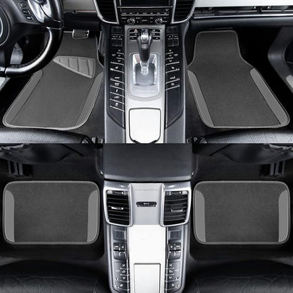 CAR PASS Waterproof Universal Fit Car Floor Mats, Car Mats Fit for SUV,Vans,sedans, Trucks,Set of 4pcs Car Carpet with Driver Heel Pad (All Gray)