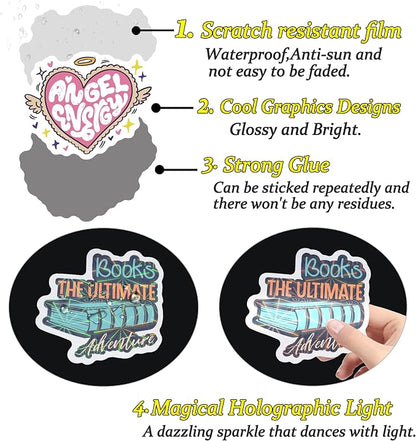 QTL Bookish Stickers for Readers, BookTok Party Supplies, Waterproof Vinyl Stickers for Kindle and Laptop, 80PCS