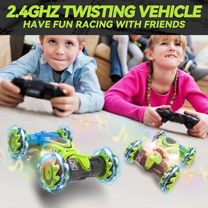 Dysaim Gesture RC Car Hand Controlled Stunt Car for 6-12 yr Boys Girls, 2.4GHz Remote Control Gesture Sensor Toy Drift Twist with Light Music for Kids Birthday Xmas Gift