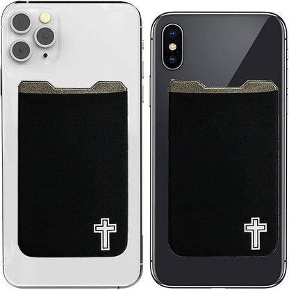 Phone Wallet - Adhesive Card Holder - Cell Phone Pouch - Stick on Lycra Pocket by Gecko - Carry Credit Cards and Cash