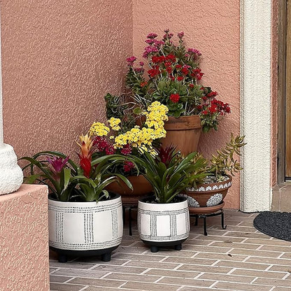 5 Pack Metal Plant Stands for Multiple Plant,Heavy Duty Flower Pot Stands for Outdoor Indoor Plants,Rustproof Iron Round Pot Shelf for Planter