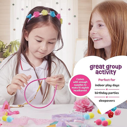 Pretty Me Headband Making Kit for Girls - Arts & Crafts Easter Gift - Make Your Own Fashion Headbands for Kids - DIY Hair Accessories - Gift for Ages 5-12 Year Old Girl - Little Kids Art & Craft Gifts