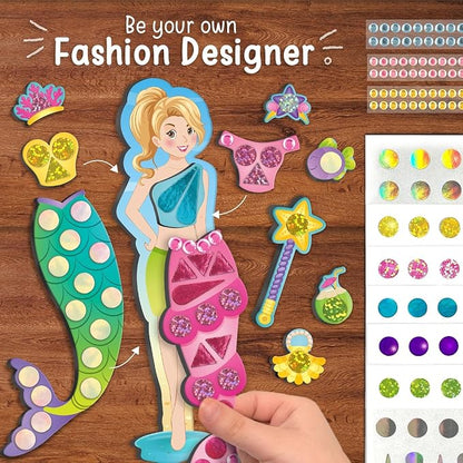 Imagimake DIY Magnetic Dress-Up Mermaid | Pretend Play Magnetic Toys for Kids 3-5 | 30 Magnetic Dresses & Accessories | Interchange & Create Unlimited Outfits | 3,4,5,6 & 7 Year Old Girl Birthday Gift