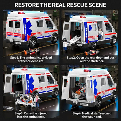 Ambulance Toy for Boys 3 4 5 6 7 8 Years Old : Friction Powered Truck Toys with Light and Sound Gifts for Girls Age 3-12 | Emergency Vehicle Kids Toys | Play & Learn Toy