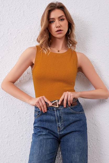 Arach&Cloz Women's Wool Blend Sweaters Non See Through Summer Business Casual Tank 2026