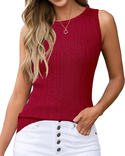 Arach&Cloz Women's Wool Blend Sweaters Non See Through Summer Business Casual Tank 2026