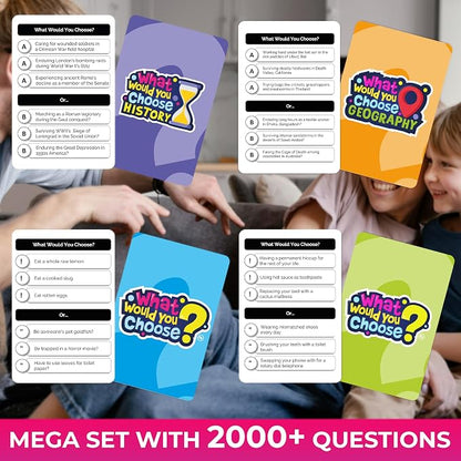 QUOKKA Board Games for Kids 8-12 – 4 Set Family Games for Kids and Adults – What Would You Choose – History, Geography, Kid, Family – Do We Rather – Fun Card Game for Families and Teens