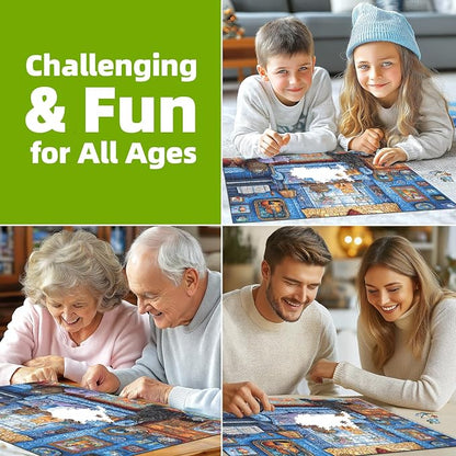 Blueforest 500 Piece Puzzles for Adults Clearance, Difficult Jigsaw Puzzles for Adult Challenging, Funny Cute Cats Unique Jigsaw Puzzles for Gifts Party Games Family Fun