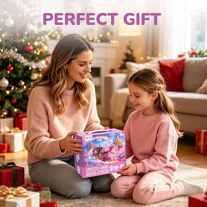 BenBen Floor Puzzles for Kids, 52 Piece Jumbo Mermaid Puzzle for Kids Ages 4-6, Large Jigsaw Puzzle for Toddlers 3-5, Mermaid Toys Birthday Gift for Girls Boys