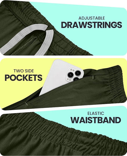 Quick Dry Knit Men's Athletic Shorts Loose-Fit Running Workout Gym Shorts