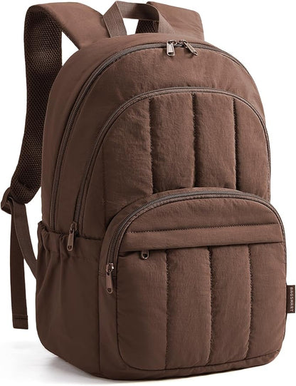 BAGSMART College Laptop Backpack,Cute Travel Backpack for Women,Quilted Computer Bookbag