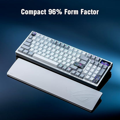 ASUS ROG Azoth 96 HE Wireless Hall Effect Gaming Keyboard – 96% Full-Size, Tri-Mode, Hot Swappable Magnetic Switch, Rapid Trigger, Speed Tap, 8K Hz Polling, Color OLED Screen, ABS Keycaps – White