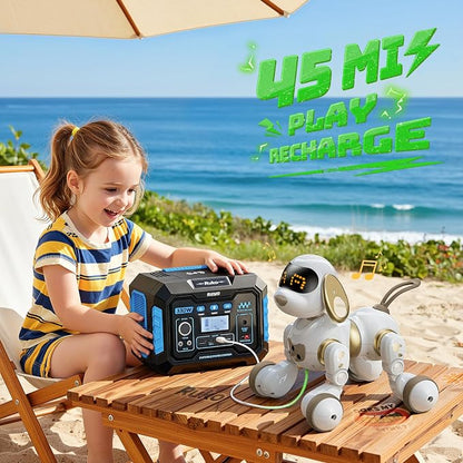 Ruko 18011 Smart Robot Dog, Interactive Puppy with 30 LED Expressions | Programmable Robot Pet, 2.4GHz Remote & Gesture Control, Head Touch Sensor, Barks, Pees, Spins, Toy for Kids Age 3+