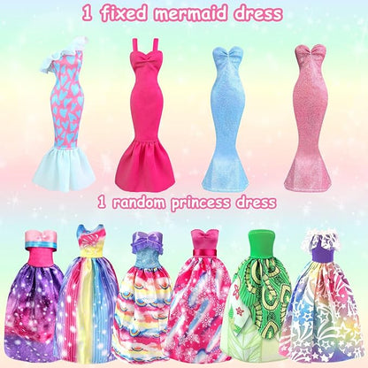 82PCS Doll Clothes and Accessories with Closet for 11.5 Inch Doll - Fashion Design Set Including Wedding Dress Fashion Dresses Outfits Tops and Pants Hangers Bags for Girls