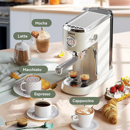 Gevi 20Bar Espresso Machine,Compact Coffee Maker with Adjustable Steam Wand | Removable Water Tank; Include Necessary Accessories; Can Make Americanos、Latte; Easy to Clean and Maintain;