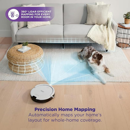 Shark Navigator | Robot Vacuum Cleaner with Powerful Suction for Pet Hair, Rugs, Carpets & Hard Floors | Bagless Self-Empty Base | 30-Day Capacity | SmartPath LiDAR Navigation | White | AV2110S