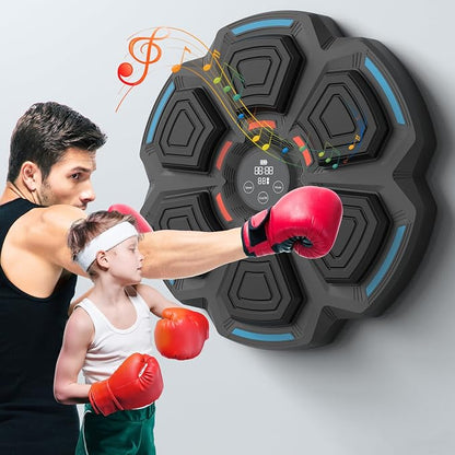 OurStarry Smart Music Boxing Machine for Adults and Kids, Wall Mounted Punching Trainer with Boxing Gloves, LED Electronic Target, 9 Modes and 9 Speeds, Home Gym Workout Equipment