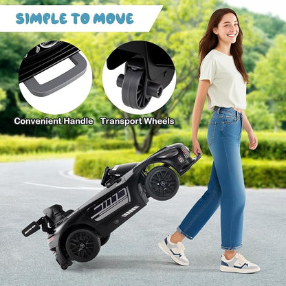 Costzon Ride on Car, 12V Licensed Mercedes-AMG GT3 Kids Car with Remote Control, 3 Speeds, LED Lights, Music, Wireless, Transport Wheels & Soft Start, Electric Vehicle for Toddlers Aged 3+ (Black)