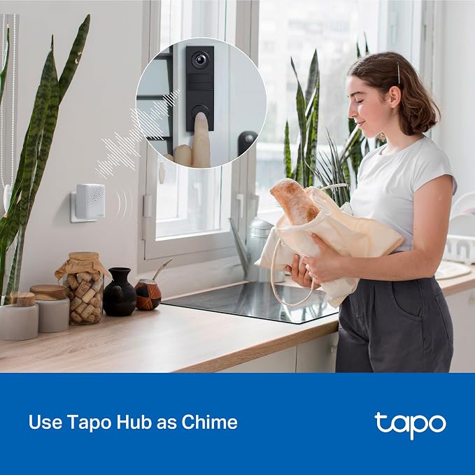 Tapo 2K Wireless Smart Video Doorbell - 160° Ultra-Wide View, Person Detection, 2-Way Talk, Ring Call, Night Vision, Subscription-Free Local Storage or Optional Cloud, D205