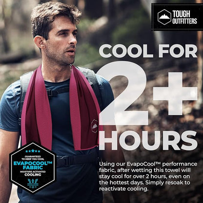 Tough Outdoors Cooling Towels for Neck Face - Neck Cooling Towel for Hot Weather Yoga Sports Golf Sweat - Instant Cold Towel