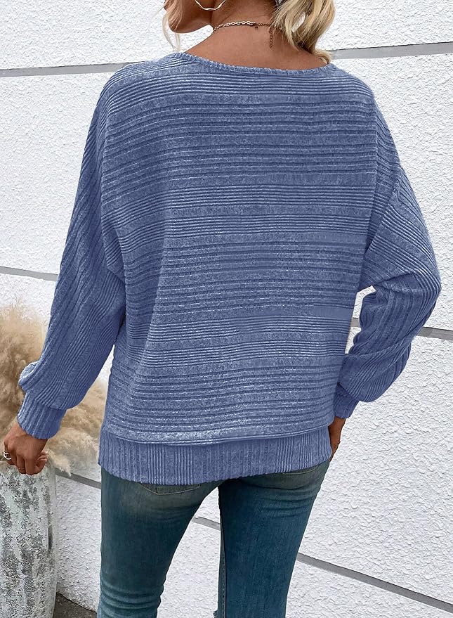 Womens Long Sleeve Shirts Crewneck Tunic Tops Pullover Sweaters Business Casual Blouses Fall Fashion 2026