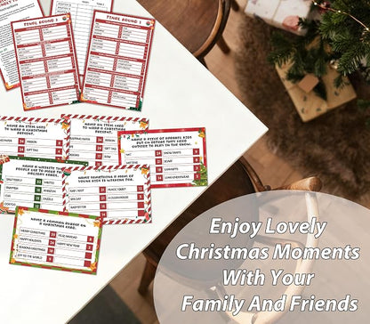Christmas Friendly Feud Game, Snowman Themed Party Game for Family, Winter Party Supplies and Activities Decorations, Holiday Trivia Games for Large Groups, 1 Pack(02)