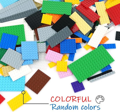 Classic Base Plates Building Pieces, 122PCS 13 Sizes Small Baseplates in Mix Color, Bulk Building Flat Platform Base Compatible with Major Brands Parts and Pieces