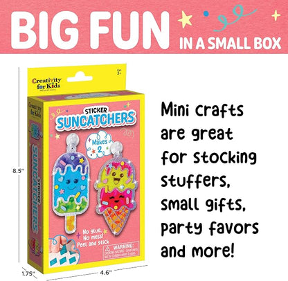 Creativity for Kids Sticker Sun Catchers Mini Craft Kit: Create 2 Suncatchers - Toddler Activities for Summer and Gifts, Arts & Crafts for Kids, Window Art for Kids (Ages 3+)