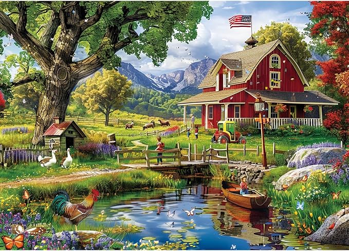1000 Piece Puzzle for Adults - Country Clubhouse Puzzle for Adults Children - Recycled Paper Jigsaw Puzzle 1000 Pieces - Fun and Challenging Family Game Great Gift Idea, 28 * 20 in