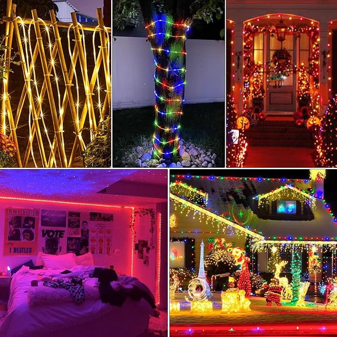 99Ft LED Rope Lights Outdoor, 18 Colors Changing Fairy String Light Plug in with Remote, IP68 Waterproof 300 LEDs Multicolor Twinkle Christmas Lights for Bedroom Patio Halloween Holiday Decor