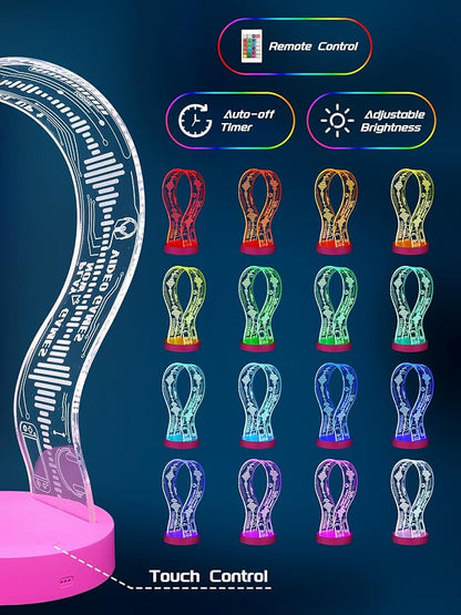CoolGift Mart Light Up Headphone Stand with 16 Color Lights, Game Pattern Acrylic Headset Stand with 1 USB and 1 Type-C Charging Ports, Gifts for Girls Women Gamers and Music Lovers