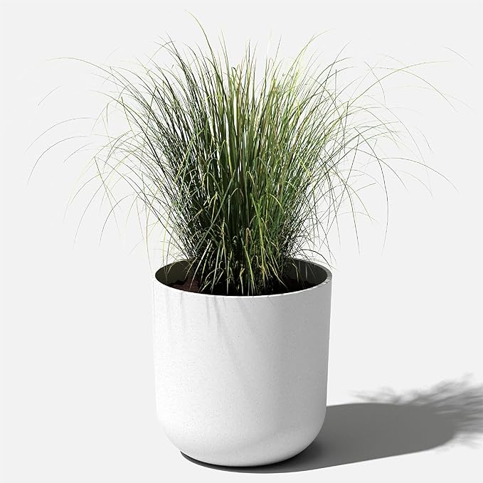 Veradek Round Lima Plastic Planter Pots for Indoor/Outdoor Garden Use, White, Suitable for Small to Large Succulent Plants, Flowers, Modern Interior Plants