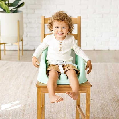Infantino Music & Lights 3-in-1 Discovery Seat & Booster, Toddler Booster Seat for Dining Table or Kitchen Chair, Baby Activity Center & Snack Tray, Mint