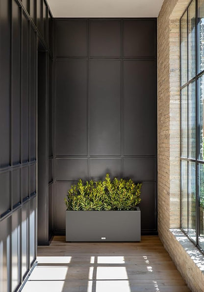 Veradek Block Series Long Box Planter - Large Rectangular Planter for Indoor or Outdoor Patio/Porch | Durable All-Weather Use with Drainage Holes | Modern Décor for Tall Plants, Flowers or Shrubs