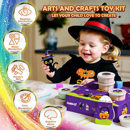 Air Dry Clay Kit - Halloween Theme, Modeling Clay for Kids, DIY Magic Clay with Sculpting Tools and Tutorials,12 Boxes Molding Clay, Ultra Light, Soft & Non-Sticky, Arts and Crafts Gift for Kids
