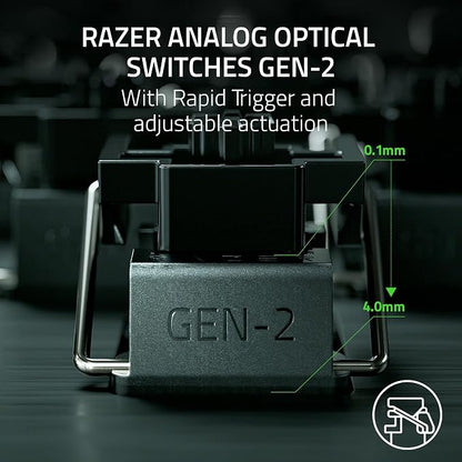 Razer Huntsman V3 Pro Esports Gaming Keyboard, Black | Analog Optical Switches, Snap Tap, Rapid Trigger, Adjustable Actuation, Media Keys & Dial, Doubleshot PBT Keycaps, Wrist Rest