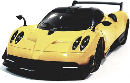 KiNSMART - 2016 Pagani Huayra BC 5" 1:38 Scale Die Cast Metal Model Toy Car w/Pullback Action (Yellow)