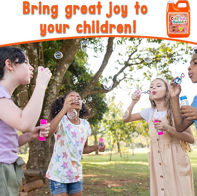 Lulu Home Concentrated Bubble Solution, 1 L/ 33.8 OZ Refill for Bubble Machines, Giant Wands, and Blowers - Up to 2.5 Gallons for Kids' Birthday Parties