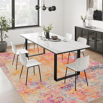 9x12 Area Rug Living Room Rug: Washable Modern Abstract Soft Thin Rug Indoor Floor No Slip Carpet for Bedroom Dining Room Farmhouse Nursery Home Office - Galaxy Haze