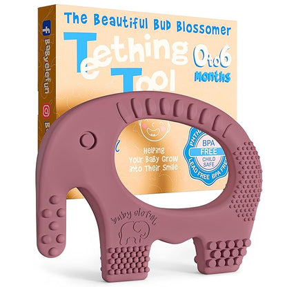 Baby Elefun Baby Teething Toys 5X Pain Relief Zero Delay 0-6 Months Plum