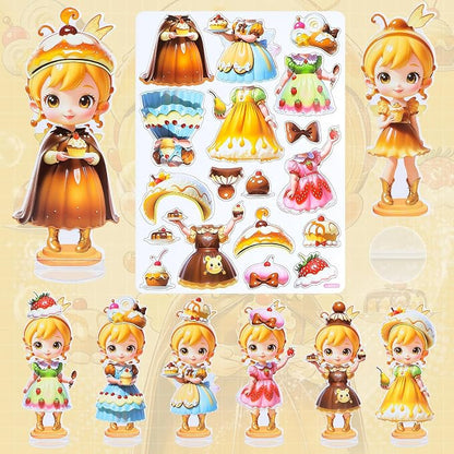PainZieteg Magnetic Dress Up Dolls,Paper Dolls for Girls, Kids DIY Princess Magnetic Dress-Up Doll for Girl Birthday (Pudding Elf)