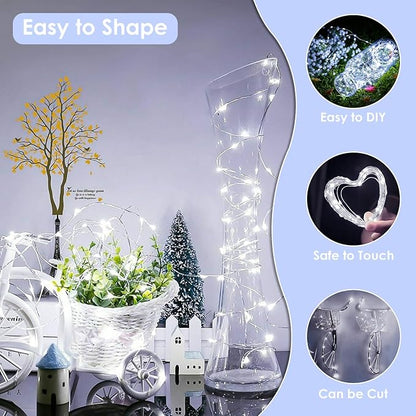 66Ft 200LED Fairy Lights Plug in, Waterproof String Lights Outdoor & Indoor 8 Modes with Timer, Christmas Light Bedroom Decor, Twinkle Light for Girl's Room Garden Christmas Decorations (Cool White)