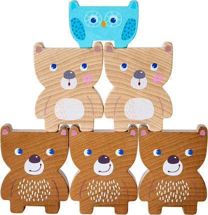 HABA Forest Friends Wooden Stacking Toy – Montessori Sorting Game & Shape Sorter for Toddlers – Educational Wooden Blocks for Preschool Learning – Stacking Toys for Toddlers 2+, Made in Germany